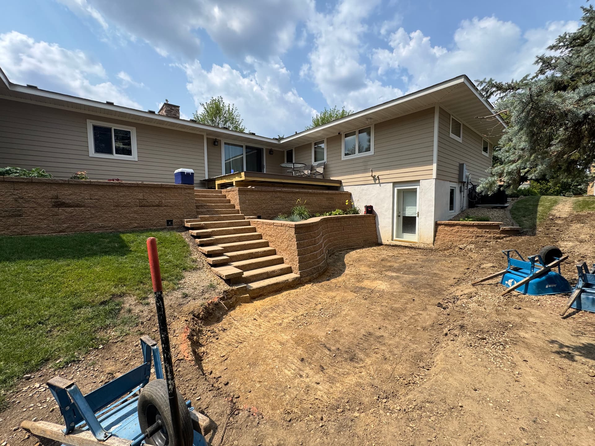 Retaining Wall and Dual Patio Build Taking Shape in Saint Anthony image