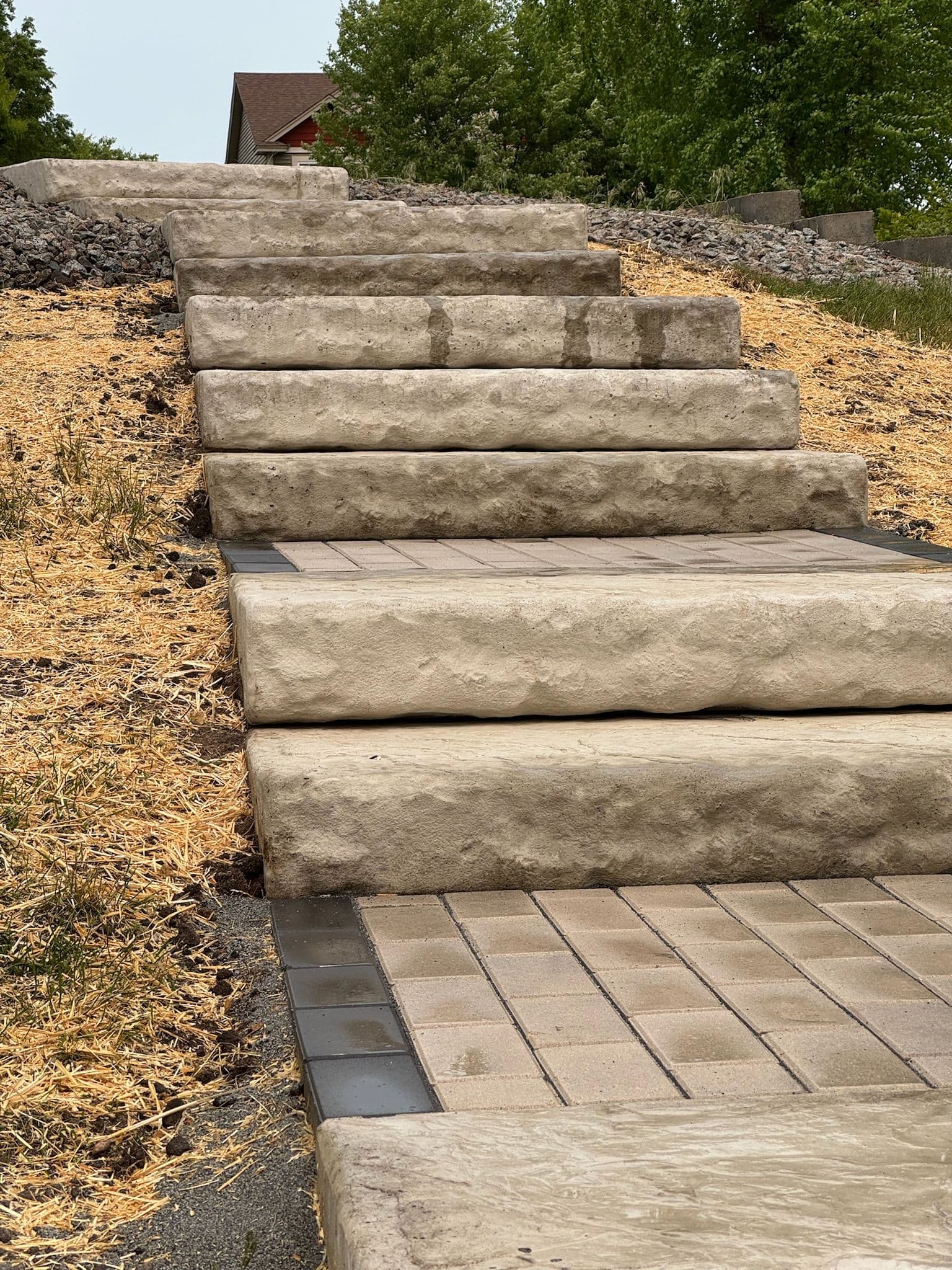 Gallery photos for Paver Pathway and Staircase Built Down a Sloped Backyard: Image #1