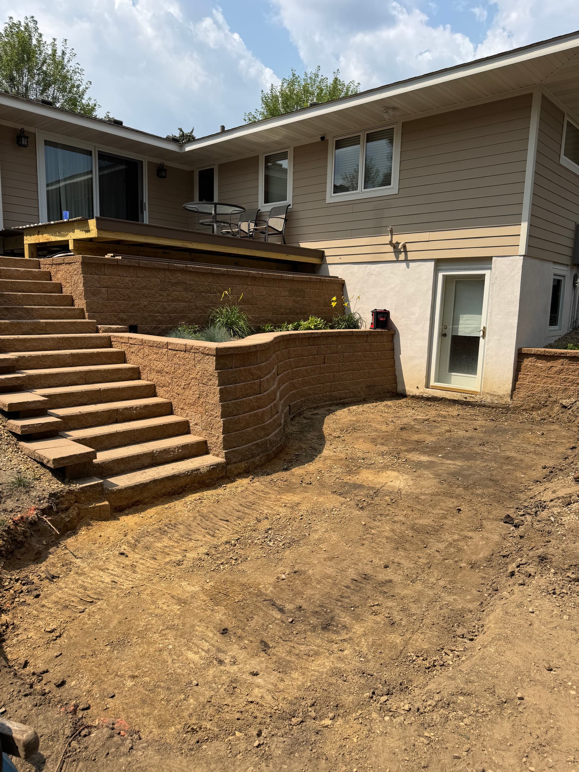 Gallery photos for Retaining Wall and Dual Patio Build Taking Shape in Saint Anthony: Image #2