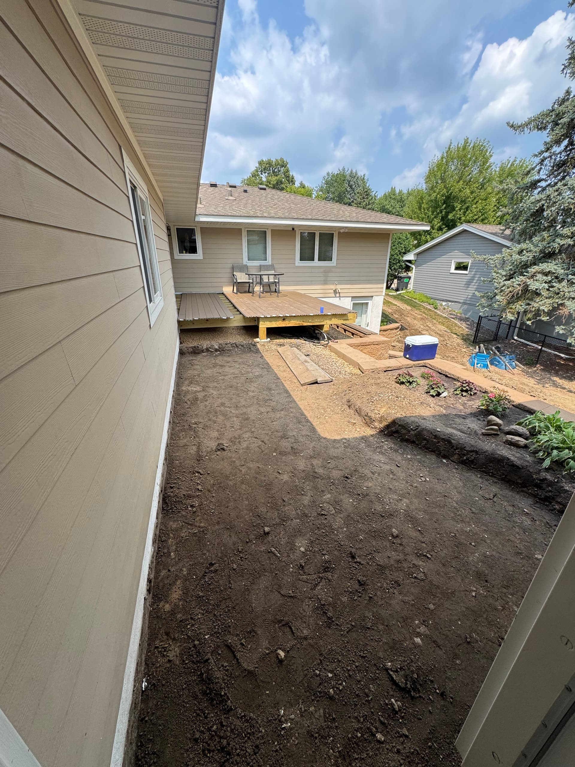Gallery photos for Retaining Wall and Dual Patio Build Taking Shape in Saint Anthony: Image #1