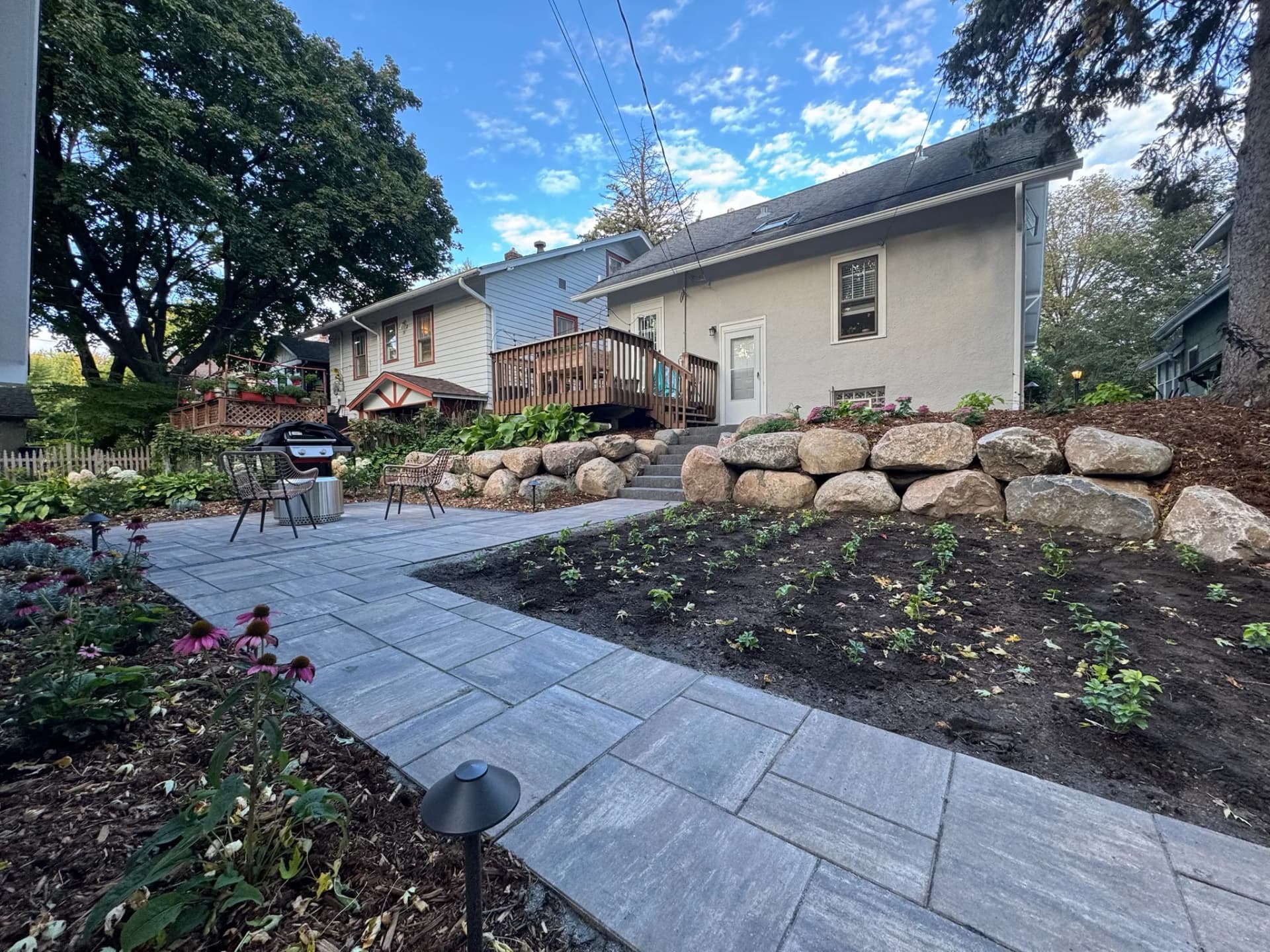 Gallery photos for Complete Backyard Rebuild with Paver Patio and Boulder Wall in West St. Paul: Image #9